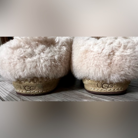UGG Wrin Knit Slipper Sheepskin Suede Slip On Fall Fur Winter Cozy Casual WARM - Picture 8 of 13